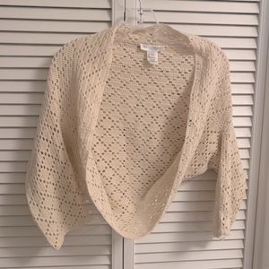 White House Black Market Cream Shrug - Large